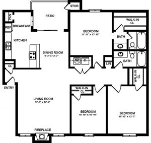 Sweetwater Floor Plan Sweetwater 3x2 1300sqft